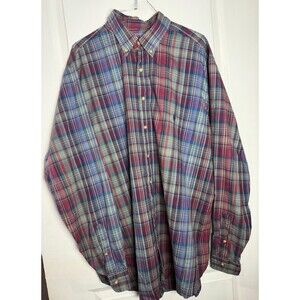 Polo Ralph Lauren Button Down Dress Shirt Men’s XLT Big Tall Colorful Plaid.